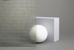 Fasara Glass Finishes Fabric / Japanese Paper - SH2EMWG Weave Pearl + Dark Gray