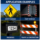 FDC Lumina 2407 reflective vinyl conceptual signage and visibility application examples
