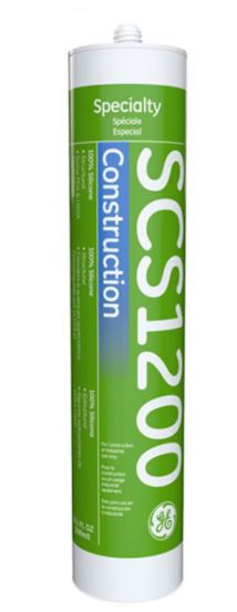 GE SCS1200 Clear Silicone Construction & Glazing Sealant – 10.1 oz Cartridge