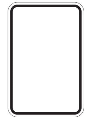 Blank white sign with black border
