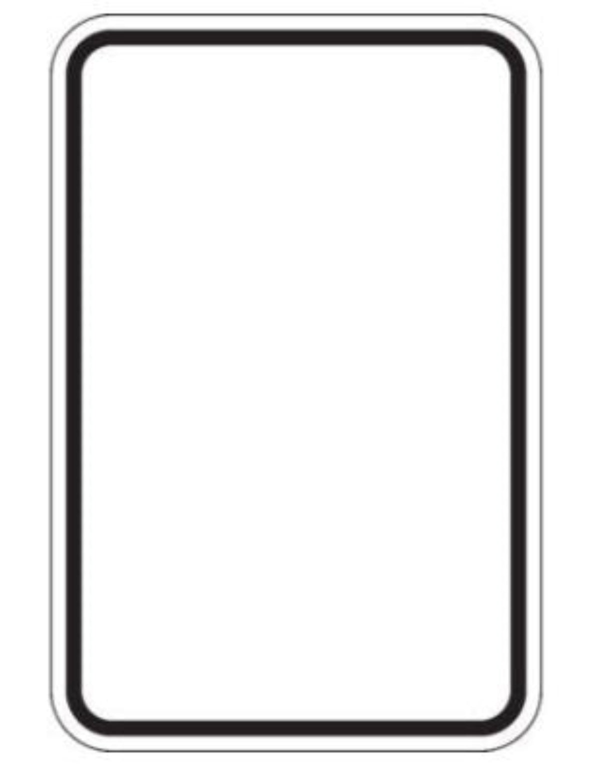 Blank white sign with black border
