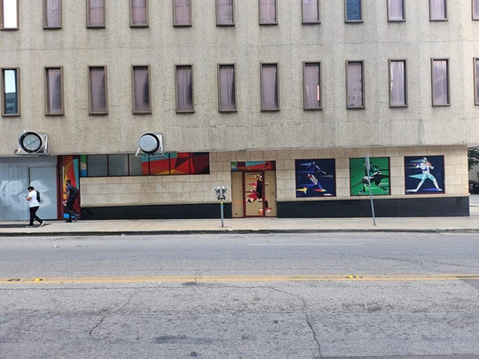 Building exterior graphics produced with Drytac Polar Grip Air printable vinyl