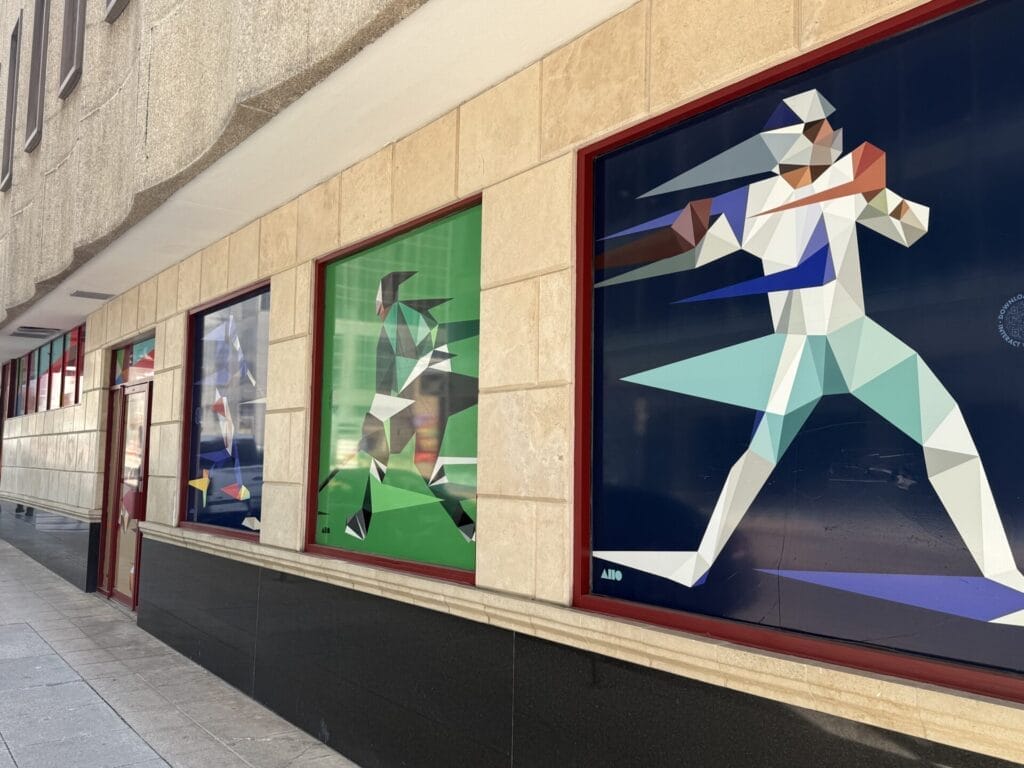 Outdoor window graphics installed with Drytac Polar Grip Air high-tack printable vinyl