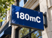 3M 180mC-397 Dark Blue graphic film shown on an exterior commercial sign