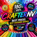Promotional graphic for 180mc Vinyl CrafterNV with colorful design and text about vinyl records.