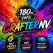 Colorful advertisement for 180mc Vinyl Crafter NV with splashes of color and text about best prices, customer service, and experience.