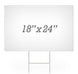White signboard with dimensions 18" x 24" on a white background