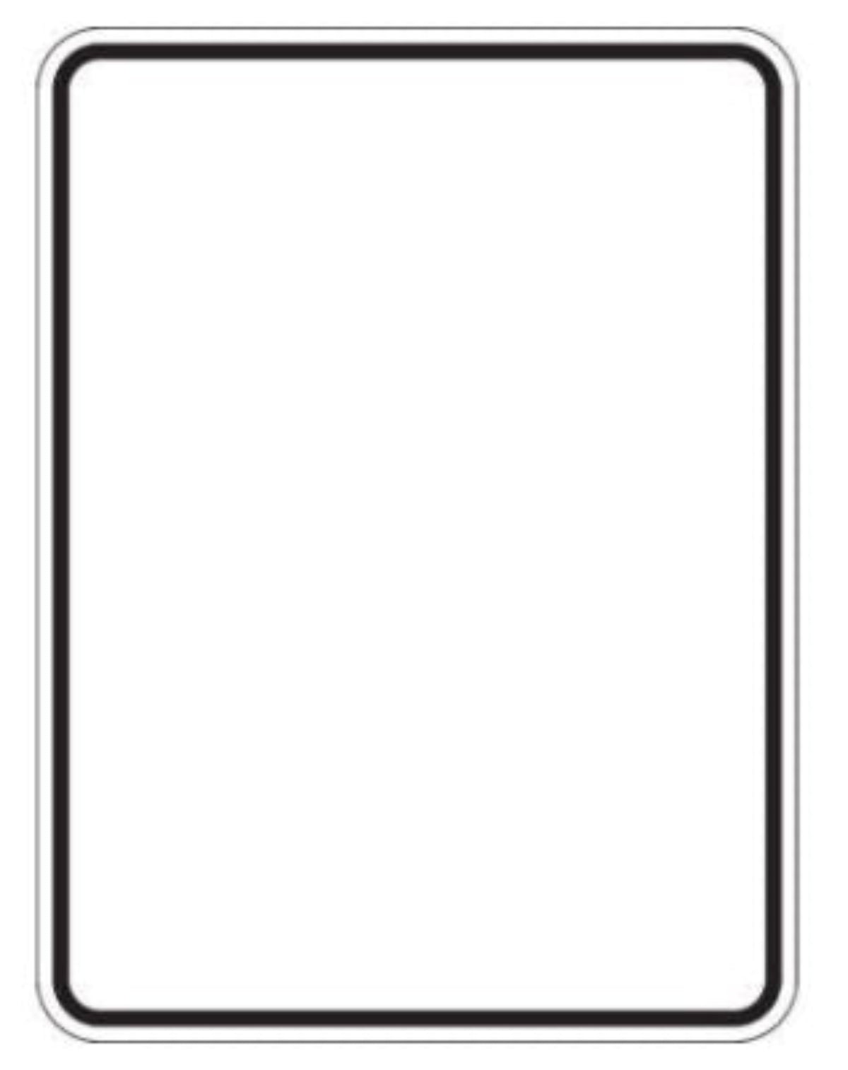 Blank white sign with black border
