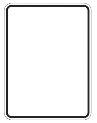 Blank white sign with black border