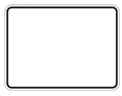 Blank white sign with black border on a white background