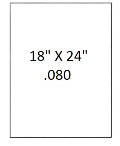 Measurement label for a sheet of paper with dimensions 18" x 24" and thickness 0.080".