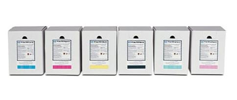 Set of six white boxes with colorful labels on a white background