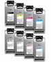 Set of Epson ink cartridges with labels on a white background