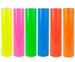 Six rolls of colorful vinyl wrap in yellow, pink, green, blue, orange, and red on a white background.