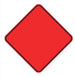 Red diamond-shaped sign with a black border on a white background
