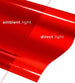 Red surface with 'ambient light' and 'direct light' text on a white background