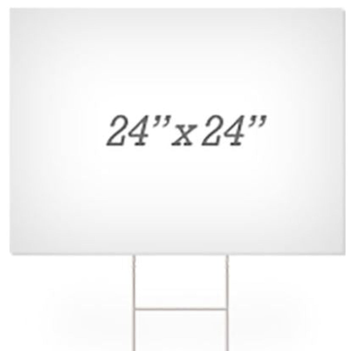 White board with dimensions 24" x 24" on a white background