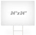 White board with dimensions 24" x 24" on a white background