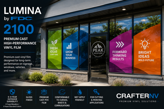 CrafterNV FDC Lumina 2100 premium cast vinyl illustrated storefront signage application