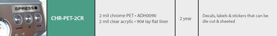 Chrome Printable High Tack PSA Film 1 & 2 mil Adhesive
