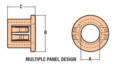 Heyco Nylon Thick Panel Bushings Black 7/8" #3104