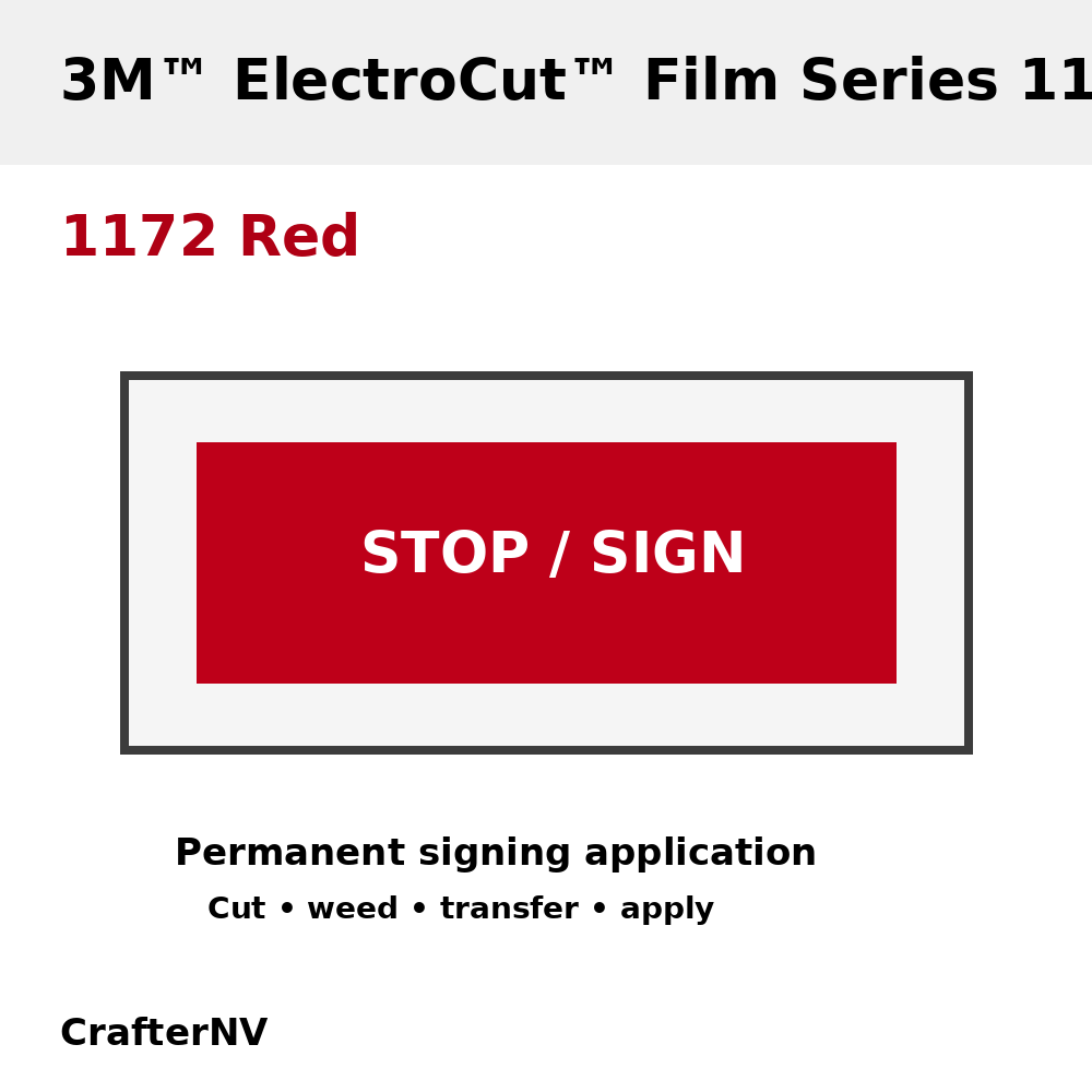 3M ElectroCut Film Series 1170 1172 Red reflective street-sign application