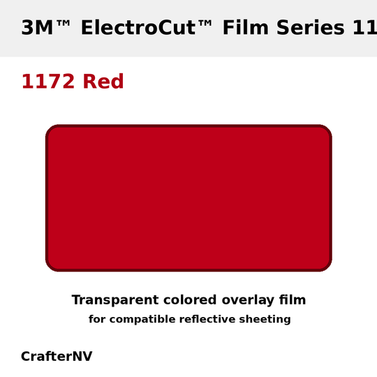 3M ElectroCut Film Series 1170 1172 Red transparent colored film product roll
