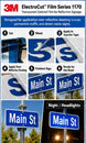 3M ElectroCut Film Series 1170 1175 Blue reflective street-sign application