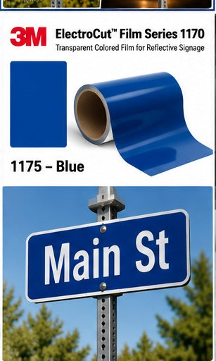 3M ElectroCut Film Series 1170 1175 Blue transparent colored film product roll