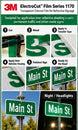 3M ElectroCut Film Series 1170 1177 Green reflective street-sign application