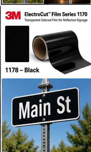 3M ElectroCut Film Series 1170 1178 Black transparent colored film product roll