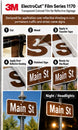 3M ElectroCut Film Series 1170 1179 Brown reflective street-sign application