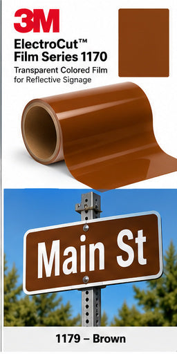 3M ElectroCut Film Series 1170 1179 Brown product film and street-sign application