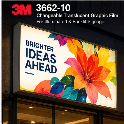 3M Scotchcal 3662-10 white changeable translucent film backlit signage application