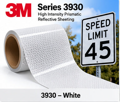 3M Series 3930 3930 White High Intensity Prismatic reflective sheeting and traffic sign application