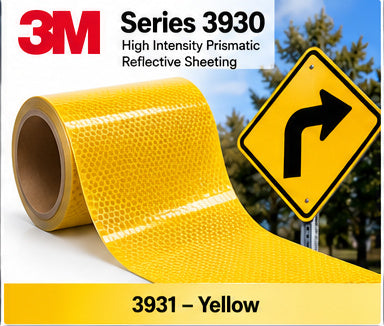 3M Series 3930 3931 Yellow High Intensity Prismatic reflective sheeting and traffic sign application