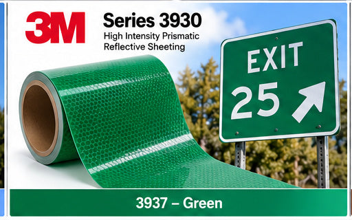 3M Series 3930 3937 Green High Intensity Prismatic reflective sheeting and traffic sign application
