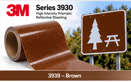 3M Series 3930 3939 Brown High Intensity Prismatic reflective sheeting and traffic sign application