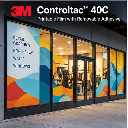 3M Controltac 40C printable film retail window graphics application