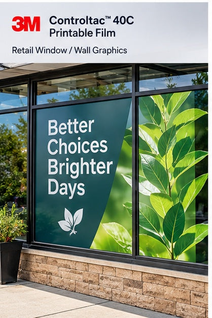 3M Controltac 40C printable film retail window and wall graphics application