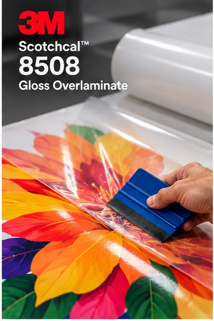 3M Scotchcal 8508 gloss overlaminate installation on printed graphics