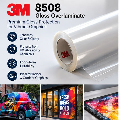 3M Scotchcal 8508 gloss overlaminate product overview for printed graphics