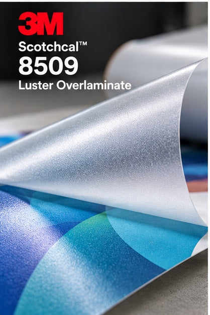 3M Scotchcal 8509 luster overlaminate film detail and reduced-glare finish