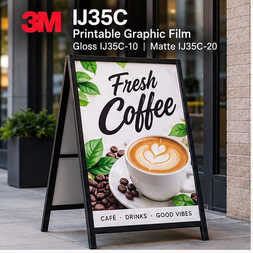 3M IJ35C printable graphic film cafe A-frame sign application