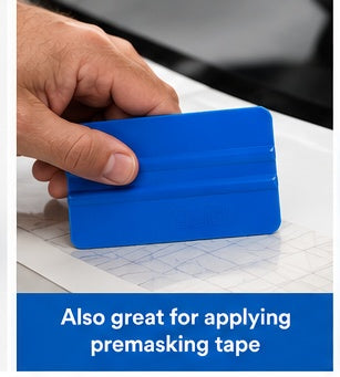 3M PA1-B Blue squeegee applying premasking tape