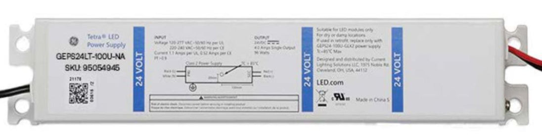 LED driver with specifications and branding on a white background