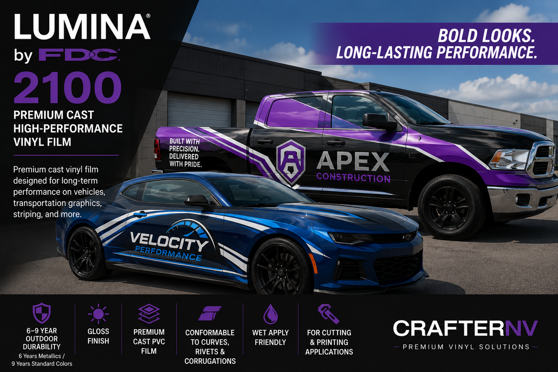 CrafterNV FDC Lumina 2100 premium cast vinyl illustrated window graphics and storefront application