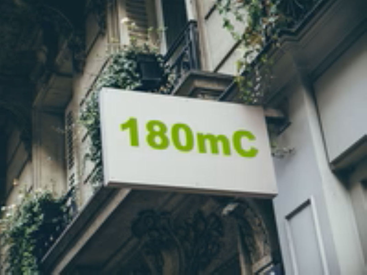 3M 180MC Controltac Lime Green 136 sign lettering application example; striping is supplied in the selected width.