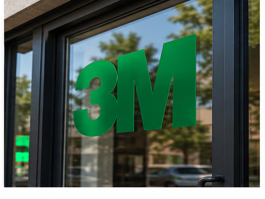 3M 180mC Controltac Graphic Film with Comply – Bright Green window graphic application