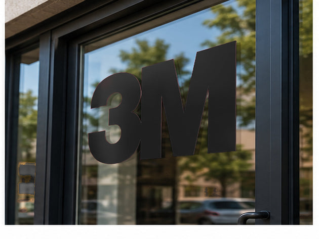 3M 180MC Controltac Matte Black 022 window graphic application example; striping is supplied in the selected width.